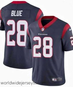 Marvelously styled Nike Texans #28 Alfred Blue Navy Blue Team Color Mens Stitched NFL Vapor Untouchable Limited Jersey