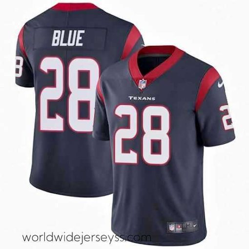 Marvelously styled Nike Texans #28 Alfred Blue Navy Blue Team Color Mens Stitched NFL Vapor Untouchable Limited Jersey