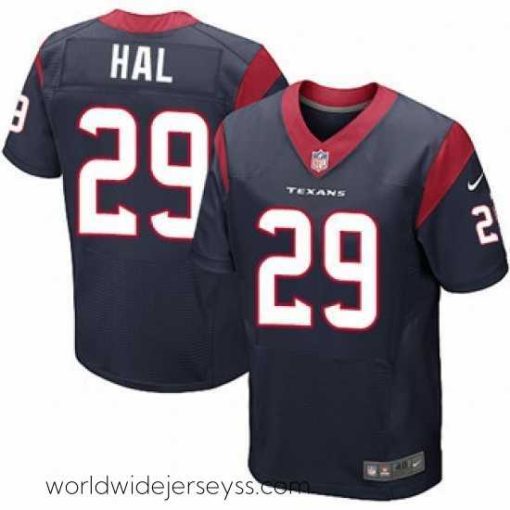 Superbly made Nike Texans #29 Andre Hal Navy Blue Team Color Mens Stitched NFL Elite Jersey