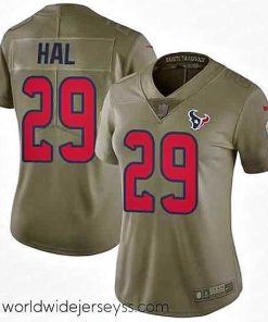 Finely crafted Nike Texans #29 Andre Hal Olive Womens Stitched NFL Limited 2017 Salute to Service Jersey