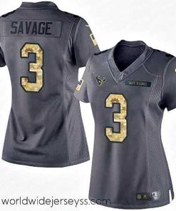 Marvelously styled Nike Texans #3 Tom Savage Black Womens Stitched NFL Limited 2016 Salute to Service Jersey