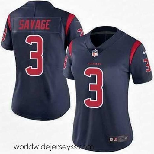 Superbly made Nike Texans #3 Tom Savage Navy Blue Womens Stitched NFL Limited Rush Jersey