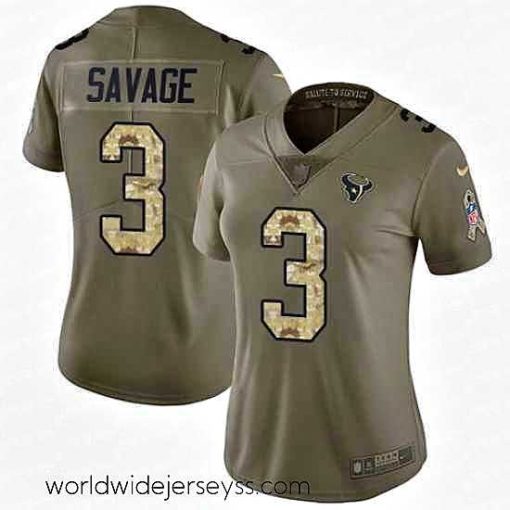Finely crafted Nike Texans #3 Tom Savage Olive Camo Womens Stitched NFL Limited 2017 Salute to Service Jersey