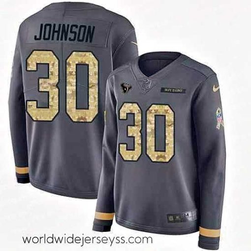 Exceptionally fashioned Nike Texans 30 Kevin Johnson Anthracite Salute to Service Limited Jersey