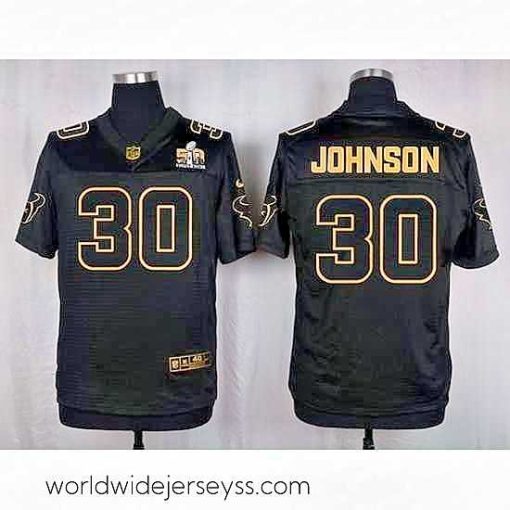 Exquisitely designed Nike Texans #30 Kevin Johnson Black Mens Stitched NFL Elite Pro Line Gold Collection Jersey