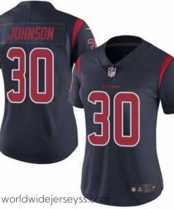 Exquisitely designed Nike Texans #30 Kevin Johnson Navy Blue Womens Stitched NFL Limited Rush Jersey