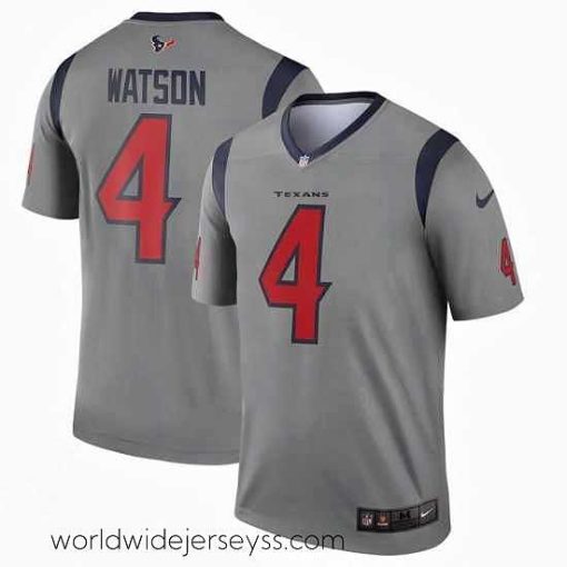 Exquisitely designed Nike Texans 4 Deshaun Watson Gray Inverted Legend Jersey