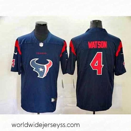 Superbly made Nike Texans 4 Deshaun Watson Navy Team Big Logo Color Rush Limited Jersey