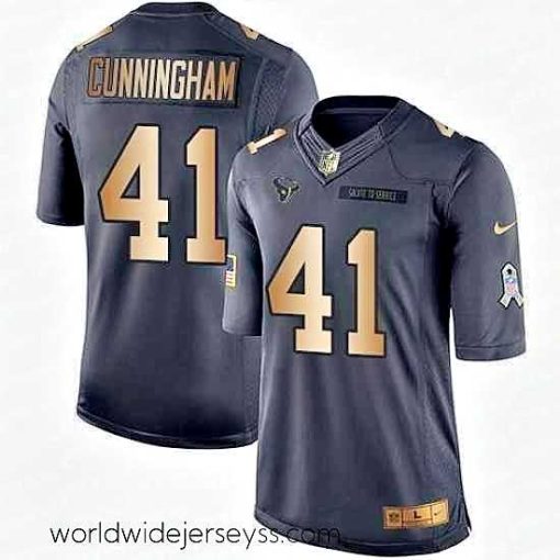 Exquisitely designed Nike Texans #41 Zach Cunningham Black Mens Stitched NFL Limited Gold Salute To Service Jersey
