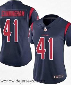 Superbly made Nike Texans #41 Zach Cunningham Navy Blue Womens Stitched NFL Limited Rush Jersey