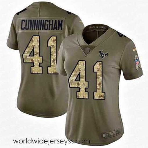 Exceptionally fashioned Nike Texans #41 Zach Cunningham Olive Camo Womens Stitched NFL Limited 2017 Salute to Service Jersey