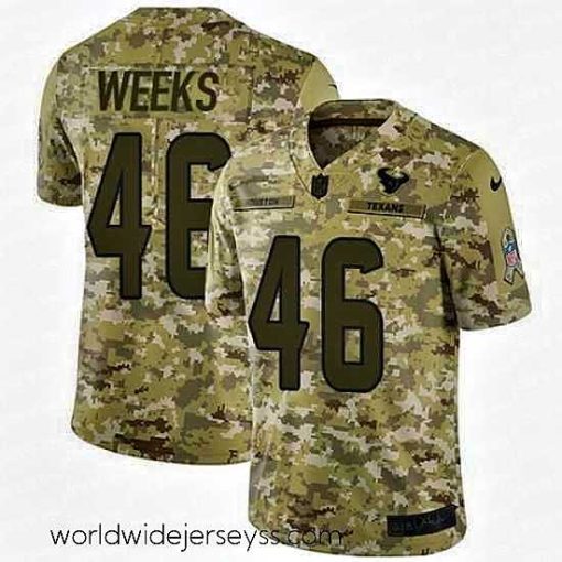 Exquisitely designed Nike Texans #46 Jon Weeks Camo Mens Stitched NFL Limited 2018 Salute To Service Jersey