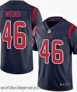 Superbly made Nike Texans #46 Jon Weeks Navy Blue Mens Stitched NFL Limited Rush Jersey