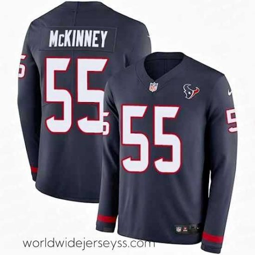 Exceptionally fashioned Nike Texans #55 Benardrick McKinney Navy Blue Team Color Stitched NFL Limited Therma Long Sleeve Jersey