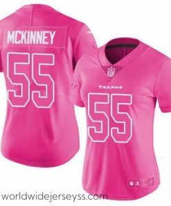 Exquisitely designed Nike Texans 55 Benardrick McKinney Pink Womens Stitched NFL Limited Rush Fashion Jersey