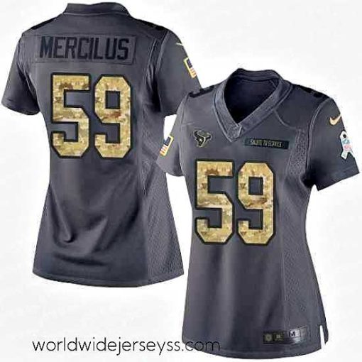 Finely crafted Nike Texans #59 Whitney Mercilus Black Womens Stitched NFL Limited 2016 Salute to Service Jersey
