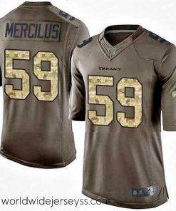 Marvelously styled Nike Texans #59 Whitney Mercilus Green Stitched NFL Limited Salute to Service Jersey
