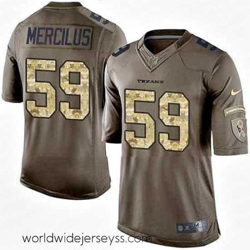 Marvelously styled Nike Texans #59 Whitney Mercilus Green Stitched NFL Limited Salute to Service Jersey