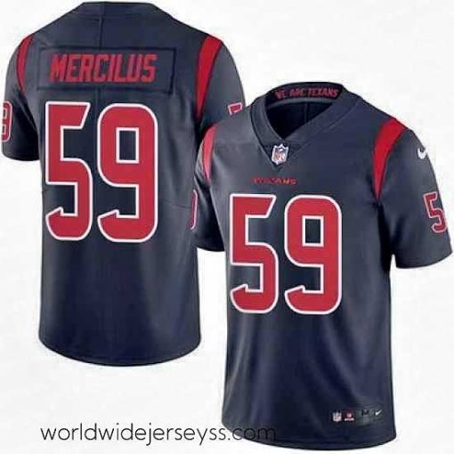 Exquisitely designed Nike Texans #59 Whitney Mercilus Navy Blue Mens Stitched NFL Limited Rush Jersey