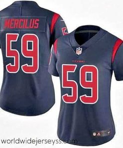 Marvelously styled Nike Texans #59 Whitney Mercilus Navy Blue Womens Stitched NFL Limited Rush Jersey