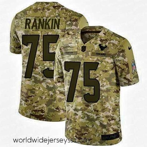 Superbly made Nike Texans #75 Martinas Rankin Camo Mens Stitched NFL Limited 2018 Salute To Service Jersey