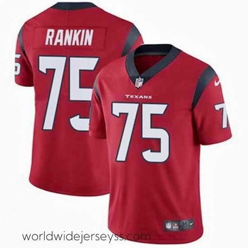 Marvelously styled Nike Texans #75 Martinas Rankin Red Alternate Mens Stitched NFL Vapor Untouchable Limited Jersey