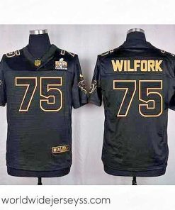 Marvelously styled Nike Texans #75 Vince Wilfork Black Mens Stitched NFL Elite Pro Line Gold Collection Jersey