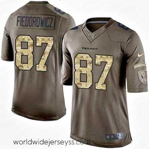 Exceptionally fashioned Nike Texans #87 C J  Fiedorowicz Green Mens Stitched NFL Limited Salute to Service Jersey