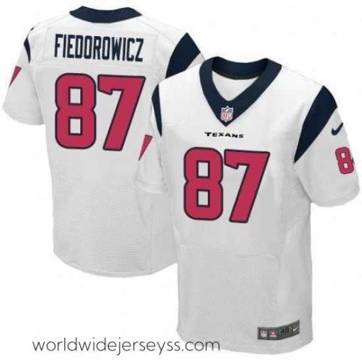 Exquisitely designed Nike Texans #87 C J  Fiedorowicz White Mens Stitched NFL Elite Jersey