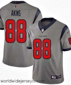 Superbly made Nike Texans 88 Jordan Akins Gray Stitched NFL Limited Inverted Legend Jersey