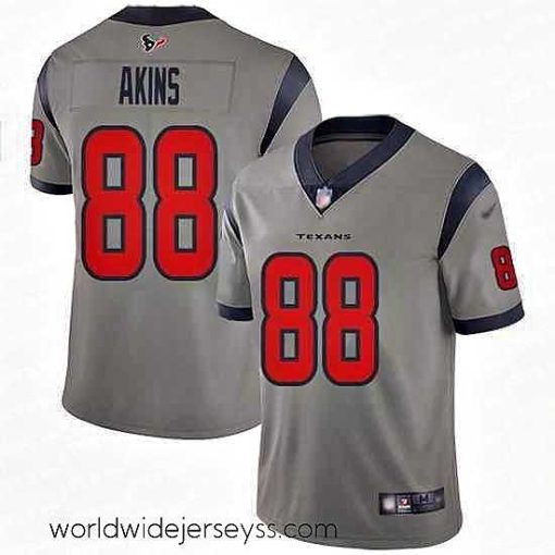 Superbly made Nike Texans 88 Jordan Akins Gray Stitched NFL Limited Inverted Legend Jersey