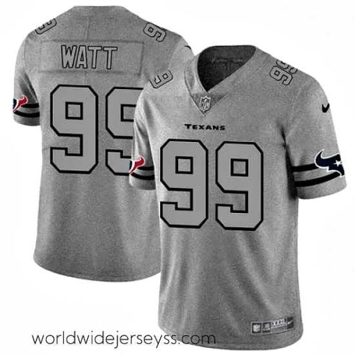Finely crafted Nike Texans 99 J J  Watt 2019 Gray Gridiron Gray Vapor Untouchable Limited Jersey