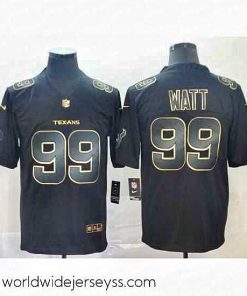 Superbly made Nike Texans 99 J J  Watt Black Gold Vapor Untouchable Limited Jersey