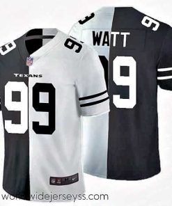Superbly made Nike Texans 99 J.J. Watt Black And White Split Vapor Untouchable Limited Jersey