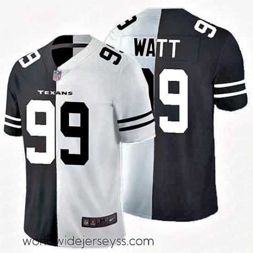 Superbly made Nike Texans 99 J.J. Watt Black And White Split Vapor Untouchable Limited Jersey
