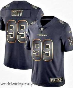 Exceptionally fashioned Nike Texans 99 J.J. Watt Black Gold Vapor Untouchable Limited Jersey