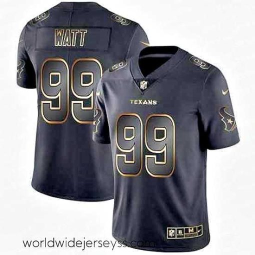 Exceptionally fashioned Nike Texans 99 J.J. Watt Black Gold Vapor Untouchable Limited Jersey