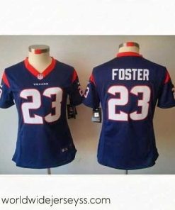 Marvelously styled Nike Houston Texans #23 Foster Blue [Women's NIKE LIMITED Jersey]