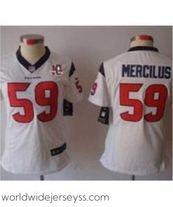 Marvelously styled Nike Houston Texans #59 Whitney Mercilus white NFL Jerseys W 10th Patch