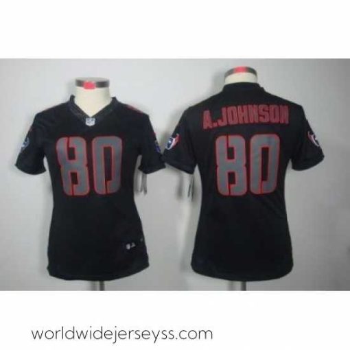 Finely crafted Nike Houston Texans #80 Andre Johnson Black Jerseys[Impact Limited]