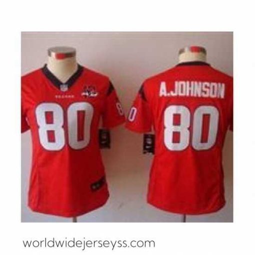 Superbly made Nike Houston Texans 80 Andre Johnson Red NFL Jerseys W 10th Patch