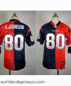 Exceptionally fashioned Nike Houston Texans #80 Andre Johnson blue-red jerseys(Elite split)