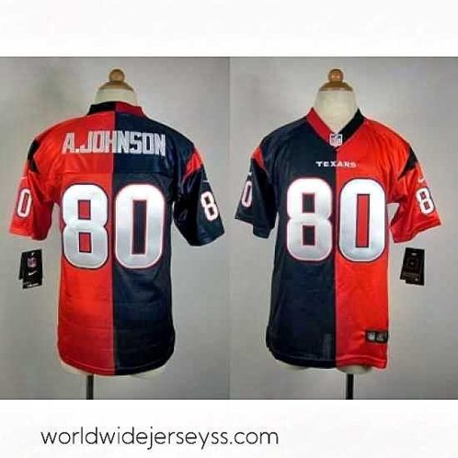 Exceptionally fashioned Nike Houston Texans #80 Andre Johnson blue-red jerseys(Elite split)