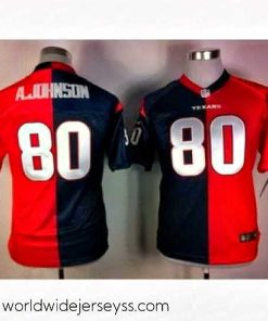 Exquisitely designed Nike Houston Texans #80 Andre Johnson Blue-Red Jerseys(Split Elite)