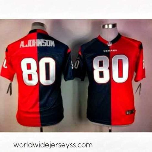 Exquisitely designed Nike Houston Texans #80 Andre Johnson Blue-Red Jerseys(Split Elite)