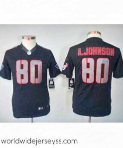 Superbly made Nike Houston Texans #80 Andre Johnson black jerseys[Impact Limited]
