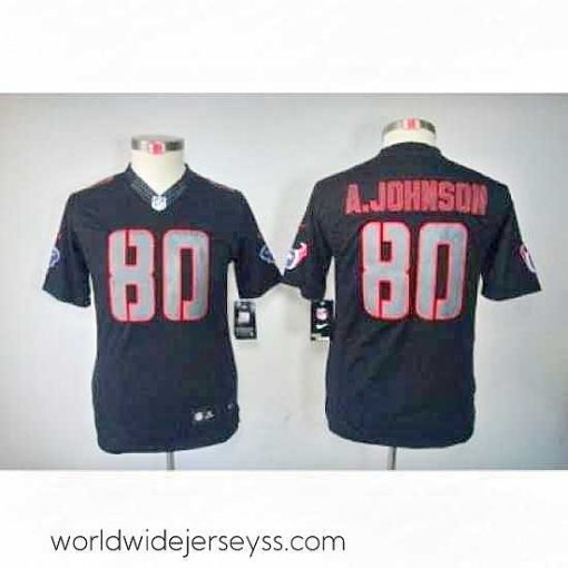 Superbly made Nike Houston Texans #80 Andre Johnson black jerseys[Impact Limited]