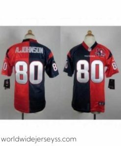 Superbly made Nike Houston Texans #80 Andre a.johnson blue-red jerseys[Elite split 10th patch]