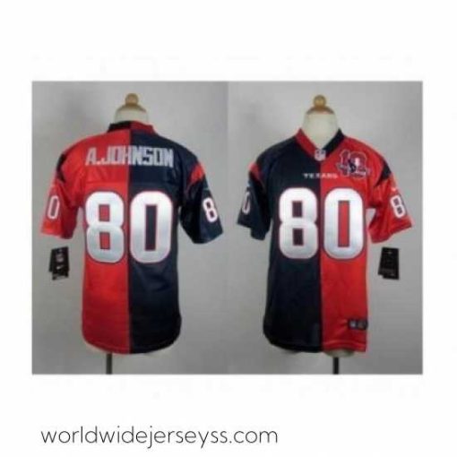 Superbly made Nike Houston Texans #80 Andre a.johnson blue-red jerseys[Elite split 10th patch]