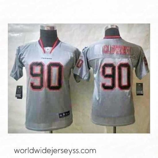 Exceptionally fashioned Nike jerseys houston texans #90 clowney grey[lights out][clowney]